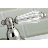 Wilshire Double-Handle 3-Hole Deck Mount 4-Inch Centerset Bathroom Faucet with Brass Pop-Up