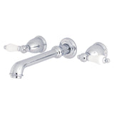 English Vintage Two-Handle 3-Hole Wall Mount Roman Tub Faucet