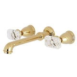 Krystal Onyx Two-Handle 3-Hole Wall Mount Tub Faucet