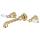 English Vintage Two-Handle 3-Hole Wall Mount Roman Tub Faucet
