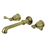 English Country Two-Handle 3-Hole Wall Mount Roman Tub Faucet