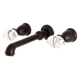 Krystal Onyx Two-Handle 3-Hole Wall Mount Tub Faucet