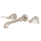 English Vintage Two-Handle 3-Hole Wall Mount Roman Tub Faucet