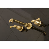 English Country Two-Handle 3-Hole Wall Mount Roman Tub Faucet