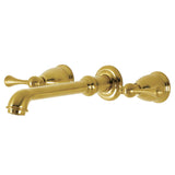 English Country Two-Handle 3-Hole Wall Mount Roman Tub Faucet