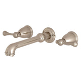 English Country Two-Handle 3-Hole Wall Mount Roman Tub Faucet