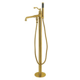 English Country Single-Handle 1-Hole Freestanding Tub Faucet with Hand Shower