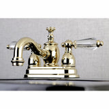 Wilshire Double-Handle 3-Hole Deck Mount 4-Inch Centerset Bathroom Faucet with Brass Pop-Up