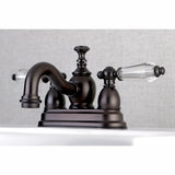 Wilshire Double-Handle 3-Hole Deck Mount 4-Inch Centerset Bathroom Faucet with Brass Pop-Up