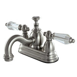 Wilshire Double-Handle 3-Hole Deck Mount 4-Inch Centerset Bathroom Faucet with Brass Pop-Up
