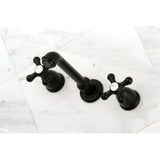 English Country Double-Handle 3-Hole Wall Mount Bathroom Faucet