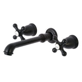 English Country Double-Handle 3-Hole Wall Mount Bathroom Faucet