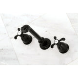 French Country Double-Handle 3-Hole Wall Mount Bathroom Faucet