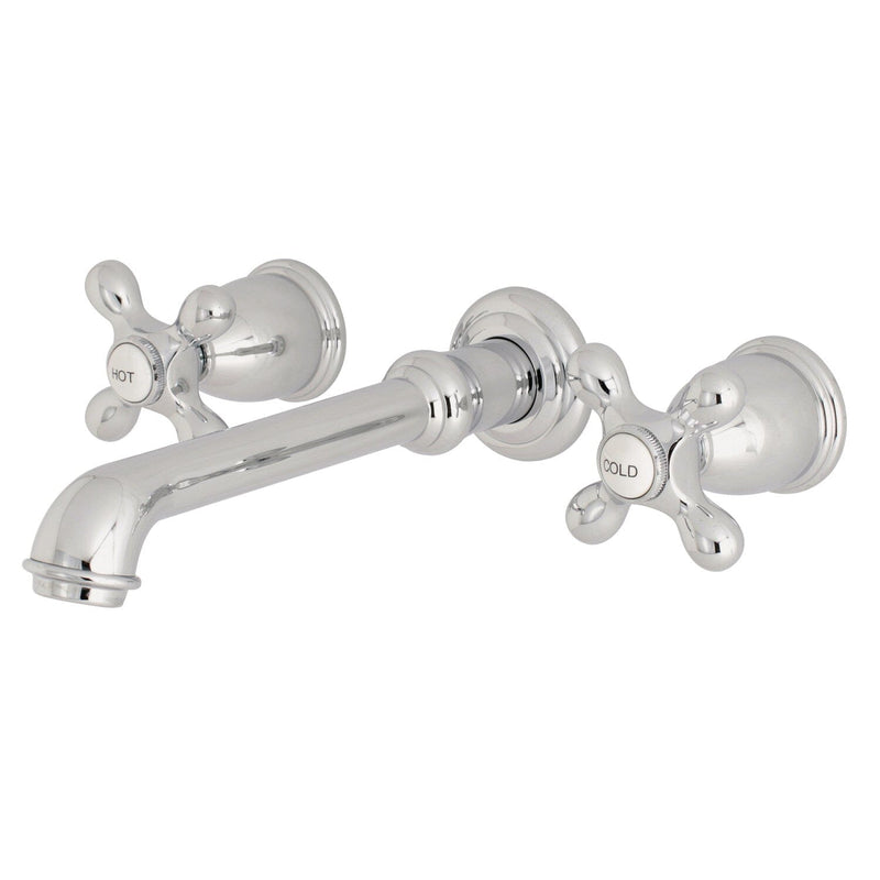 English Country Double-Handle 3-Hole Wall Mount Bathroom Faucet