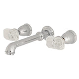 Krystal Onyx Double-Handle 3-Hole Wall Mount Bathroom Faucet
