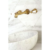 English Country Double-Handle 3-Hole Wall Mount Bathroom Faucet