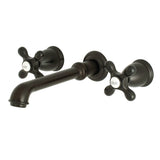 English Country Double-Handle 3-Hole Wall Mount Bathroom Faucet