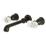 Krystal Onyx Double-Handle 3-Hole Wall Mount Bathroom Faucet