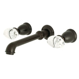 Krystal Onyx Double-Handle 3-Hole Wall Mount Bathroom Faucet