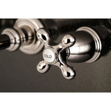 English Country Double-Handle 3-Hole Wall Mount Bathroom Faucet