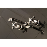 French Country Double-Handle 3-Hole Wall Mount Bathroom Faucet