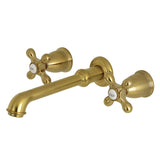 English Country Double-Handle 3-Hole Wall Mount Bathroom Faucet