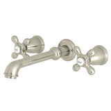 English Country Double-Handle 3-Hole Wall Mount Bathroom Faucet