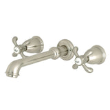 French Country Double-Handle 3-Hole Wall Mount Bathroom Faucet