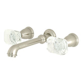 Krystal Onyx Double-Handle 3-Hole Wall Mount Bathroom Faucet