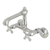 English Country Two-Handle 2-Hole Wall Mount Bridge Kitchen Faucet