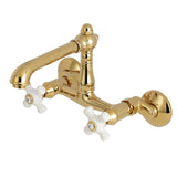 English Country Two-Handle 2-Hole Wall Mount Bridge Kitchen Faucet