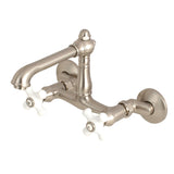 English Country Two-Handle 2-Hole Wall Mount Bridge Kitchen Faucet