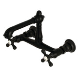 English Country Double-Handle 2-Hole Wall Mount Bathroom Faucet