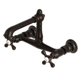 English Country Double-Handle 2-Hole Wall Mount Bathroom Faucet