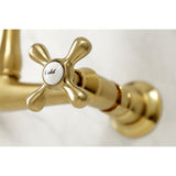 English Country Double-Handle 2-Hole Wall Mount Bathroom Faucet