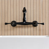 English Country Double-Handle 2-Hole Wall Mount Bathroom Faucet