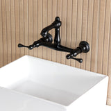English Country Double-Handle 2-Hole Wall Mount Bathroom Faucet