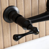 English Country Double-Handle 2-Hole Wall Mount Bathroom Faucet