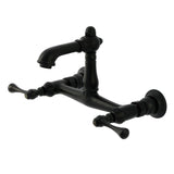 English Country Double-Handle 2-Hole Wall Mount Bathroom Faucet
