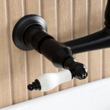 English Country Double-Handle 2-Hole Wall Mount Bathroom Faucet