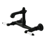 English Country Double-Handle 2-Hole Wall Mount Bathroom Faucet