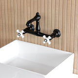 English Country Double-Handle 2-Hole Wall Mount Bathroom Faucet