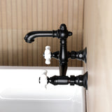 English Country Double-Handle 2-Hole Wall Mount Bathroom Faucet