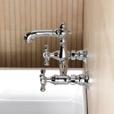 English Country Double-Handle 2-Hole Wall Mount Bathroom Faucet