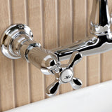 English Country Double-Handle 2-Hole Wall Mount Bathroom Faucet