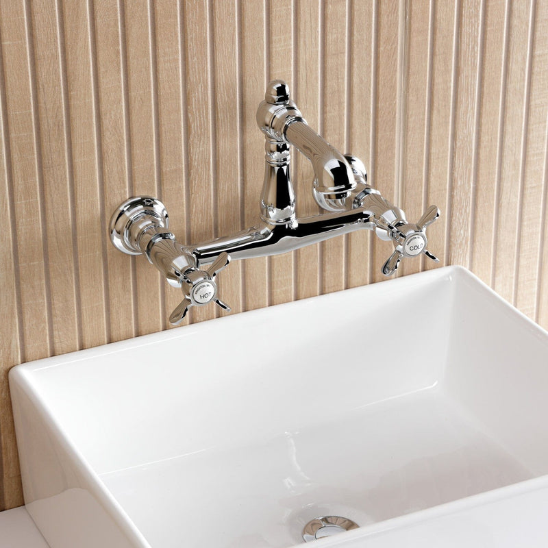 Essex Double-Handle 2-Hole Wall Mount Bathroom Faucet