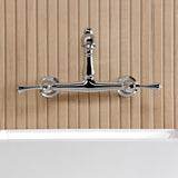 English Country Double-Handle 2-Hole Wall Mount Bathroom Faucet