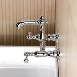 English Country Double-Handle 2-Hole Wall Mount Bathroom Faucet