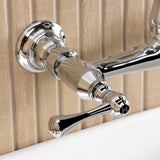 English Country Double-Handle 2-Hole Wall Mount Bathroom Faucet