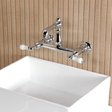 English Country Double-Handle 2-Hole Wall Mount Bathroom Faucet